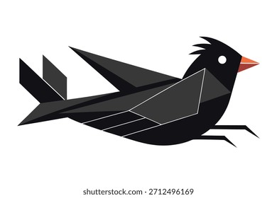 Vector inspirado en la Naturaleza de pájaros sentados en la rama de diseño minimalista