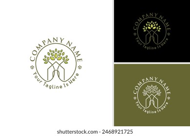 Nature interior house logo design vector, architecture badge design logo template