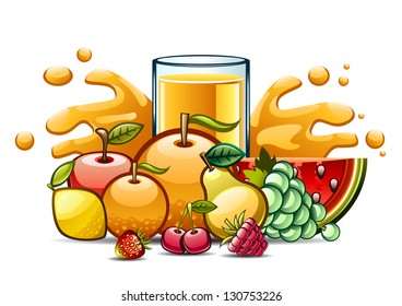 nature juice and fruits one