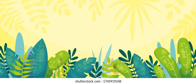 Nature jungle background. Vector illustration with separate layers.