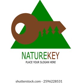 Nature key green tree logo design