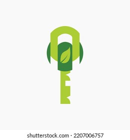 Plantilla de diseño de logotipo de clave natural
