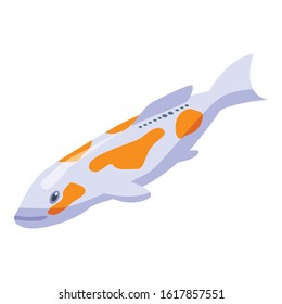 Nature koi carp icon. Isometric of nature koi carp vector icon for web design isolated on white background