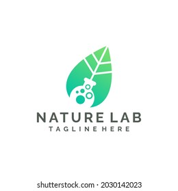 Nature lab colorful gradient logo design illustration