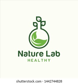 nature lab leaf health premium logo illustration vector icon