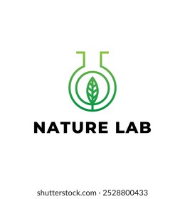 Concepto de diseño de logotipo de laboratorio de naturaleza con hoja