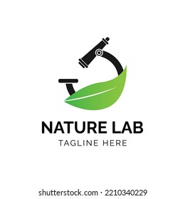 Nature lab logo design template vector
