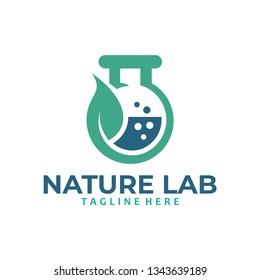 Nature lab logo icon with leaf