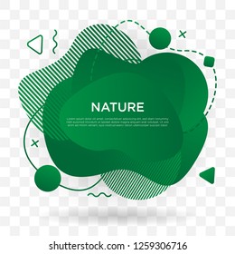 nature label template with abstract liquid geometric shapes and fluid concept, card, logo, brand, banner, social media. modern trendy with dynamic wave. abstract background desing vector eps 10.