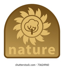 Nature label, vector illustration