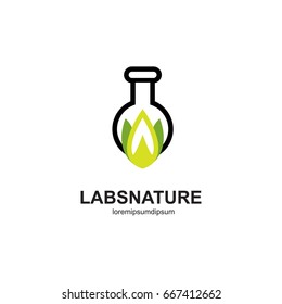 Nature Laboratory Logo Design Template Vector .