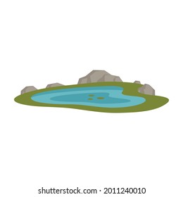 Nature Lake Icon. Flat Illustration Of Nature Lake Vector Icon Isolated On White Background