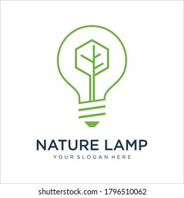 Nature lamp, lighting, leaf, idea, creative logo design