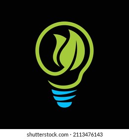 nature lamp logo design vector template