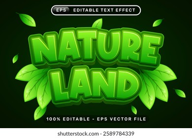 nature land 3d text effect and editable text effect with nature illustration