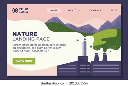 Nature Landing Page, Save Nature Business Landing Page-Vector 