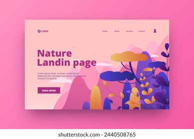 Nature landing pages template vector design in eps 10
