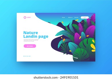 Nature landing pages template vector design in eps 10