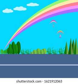 Nature landscape with abstract background textures pattern graphic design vector illustration 