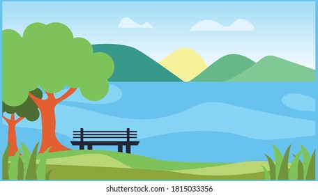 Nature landscape background concept illustration