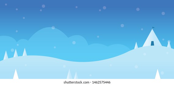 Nature landscape background. cute flat design.Green Hills with blue sky.Public park with nature and street.Vector illustration