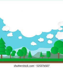 nature landscape background, cuted paper design