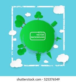 nature landscape background, cuted paper design