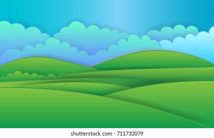 nature landscape background, cuted paper design