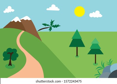 Nature landscape background with green color