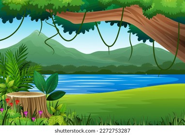 Nature landscape background with mountain