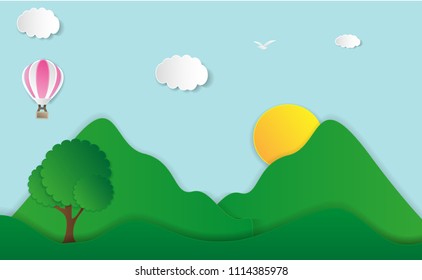 nature landscape background, paper design