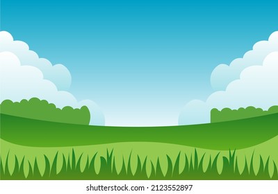 Nature landscape background, vector illustration