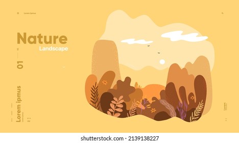 Nature and landscape. Background vector illustration. Picture for a poster, postcard or cover.