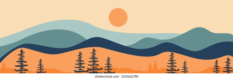 Nature Landscape Backgroundtemplate Banner Cover Social Stock Vector ...