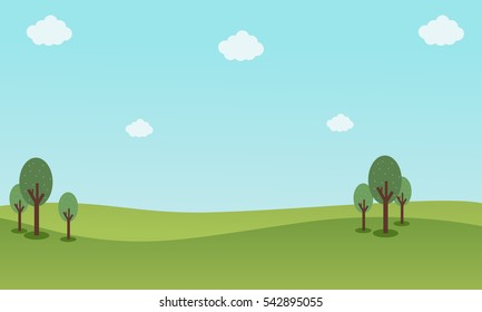 Nature landscape with blue sky backgrounds
