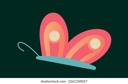 Nature and landscape concept. Picture with beautiful butterfly. Flying insect with pink wings. Fauna and wildlife. Design element for postcards and patterns. Cartoon gradient vector illustration