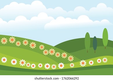 fondo vectorial de la flor del paisaje natural