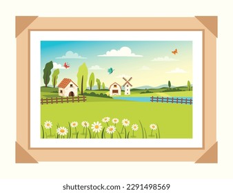 Nature Landscape In A Frame