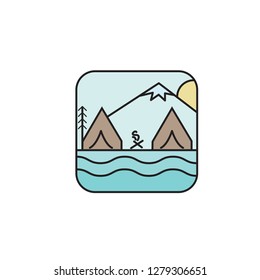 Nature Landscape Icon Camp Night