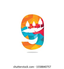 Nature landscape icon letter G logo design.