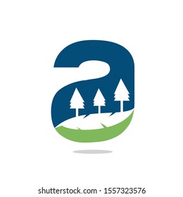 Nature landscape icon letter A logo design.