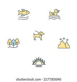 Nature Landscape icons set . Nature Landscape pack symbol vector elements for infographic web
