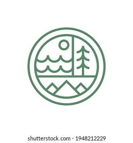 Plantilla de vectores de diseño de logotipos de paisajes naturales