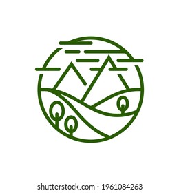 Nature Landscape logo design vector illustration, Creative Nature Landscape logo design concept template, symbols icons