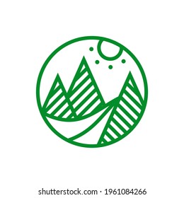 Nature Landscape logo design vector illustration, Creative Nature Landscape logo design concept template, symbols icons