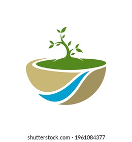 Nature Landscape logo design vector illustration, Creative Nature Landscape logo design concept template, symbols icons