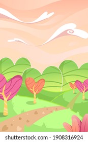 Nature landscape with love, Background scene with tree love  vector