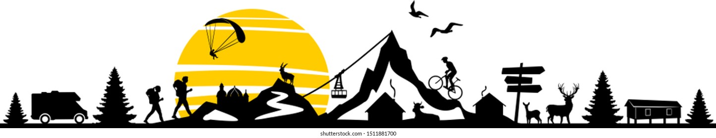 Nature Landscape Mountain Sport Vector