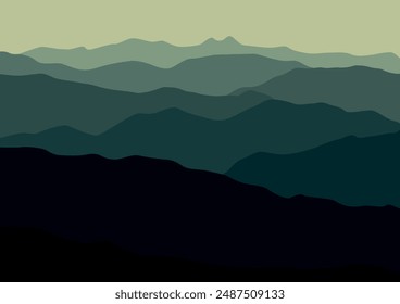 nature landscape mountains illustration design