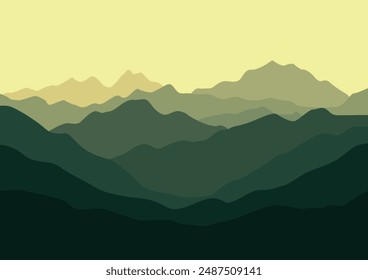 nature landscape mountains illustration design